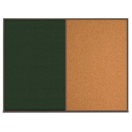 United Visual Products Triple Door Radius Corkboard, 72"X48", W UV80055-WHITE-SURF